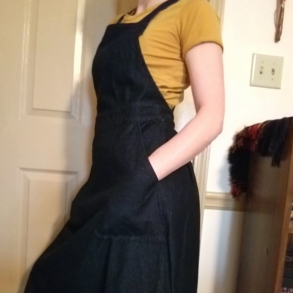 Free People | NWT | denim overall apron dress